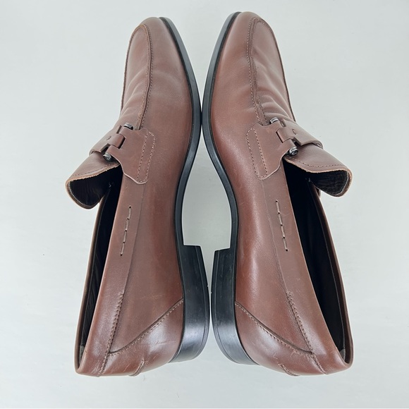 TOD’s Men Brown CrissCross Band Leather w Side Bars ClassIc Penny Loafer Sz 10 - Picture 6 of 15